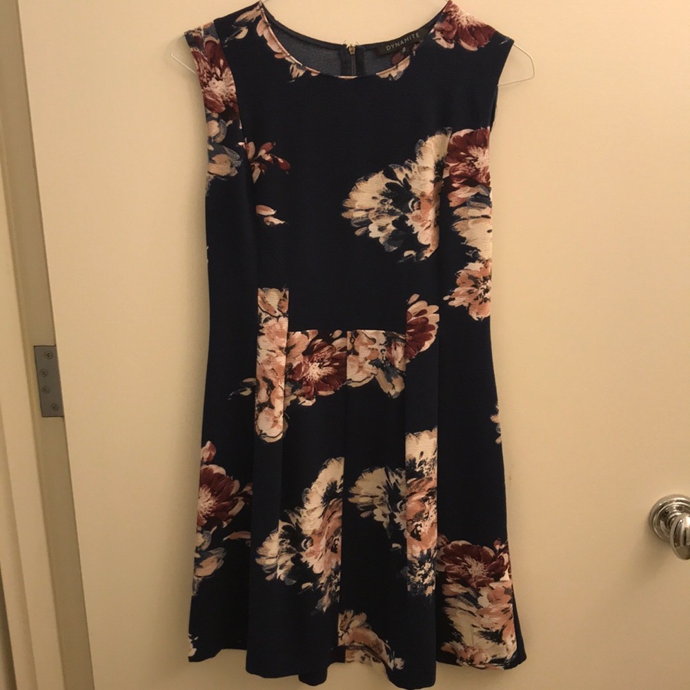 Dynamite Blue Floral Dress - Size Medium